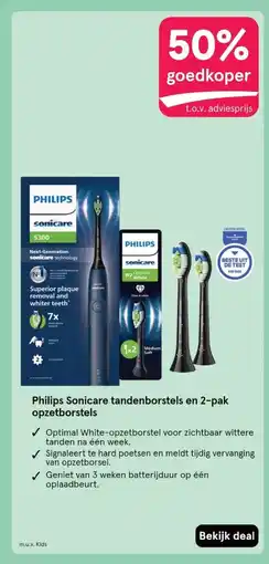 Etos Philips Sonicare tandenborstels en 2-pak opzetborstels aanbieding