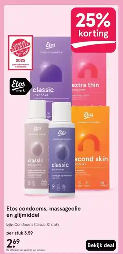 Etos Etos condooms, massageolie en glijmiddel aanbieding