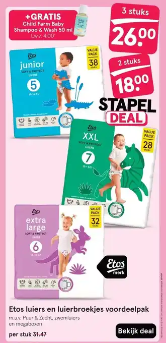 Etos Etos luiers en luierbroekjes voordeelpak aanbieding