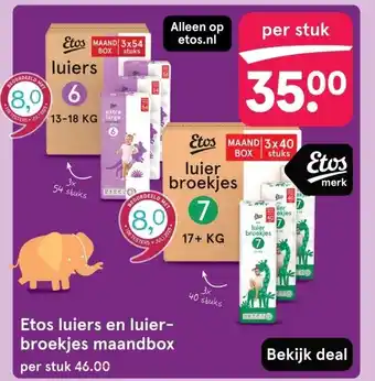 Etos Etos luiers en luier- broekjes maandbox aanbieding
