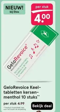 Etos GeloRevoice Keel- tabletten kersen- menthol aanbieding