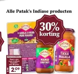 Boon`s Markt Alle Patak's Indiase producten aanbieding