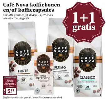 Boon`s Markt Café Nova koffiebonen en/of koffiecapsules aanbieding