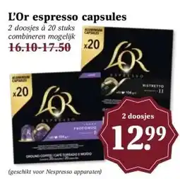 Boon`s Markt L'Or espresso capsules aanbieding