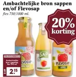 Boon`s Markt Ambachtelijke bron sappen en/of Flevosap aanbieding