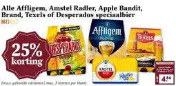 Boon`s Markt Alle Affligem, Amstel Radler, Apple Bandit, Brand, Texels of Desperados speciaalbier aanbieding