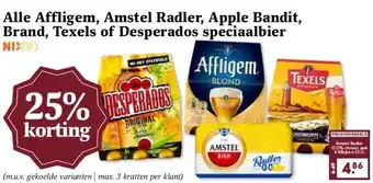 Boon`s Markt Alle Affligem, Amstel Radler, Apple Bandit, Brand, Texels of Desperados speciaalbier aanbieding