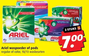 Boni Ariel waspoeder of pods aanbieding