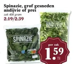 Boon`s Markt Spinazie, grof gesneden andijvie of prei aanbieding