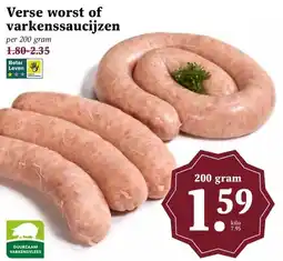 Boon`s Markt Verse worst of varkenssaucijzen aanbieding