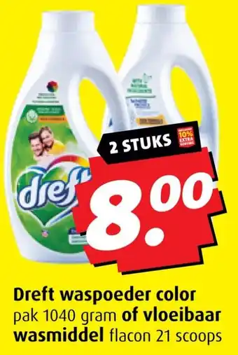 Boni Dreft waspoeder color of vloeibaar wasmiddel aanbieding