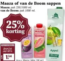 Boon`s Markt Maaza of van de Boom sappen aanbieding