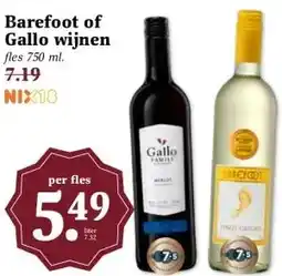 Boon`s Markt Barefoot of Gallo wijnen aanbieding