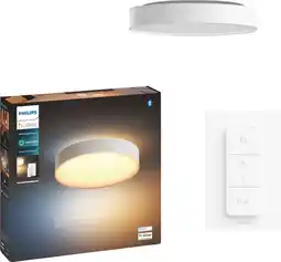 Coolblue Philips Hue Devere M White Ambiance badkamerplafondlamp Wit + dimmer aanbieding