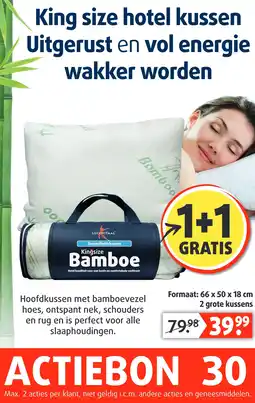 Lucovitaal Kingsize Bamboe Kussen aanbieding