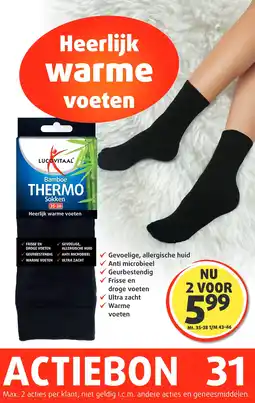 Lucovitaal Bamboe Thermo Sokken aanbieding