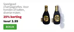 Intratuin Speelgoed champagnefles. Voor honden of katten, diverse maten. aanbieding