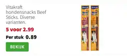 Intratuin Vitakraft hondensnacks Beef Sticks. Diverse varianten. aanbieding