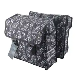 ANWB Voltano Dubbele Fietstas Floral Elegance Leigrijs aanbieding