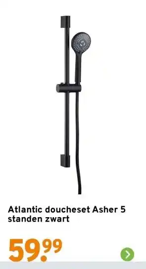 GAMMA Atlantic doucheset Asher 5 standen zwart aanbieding