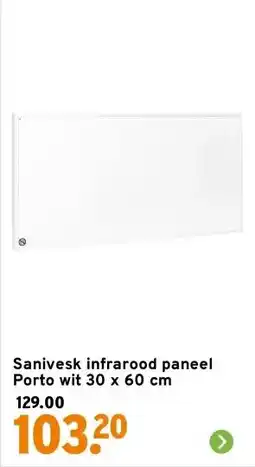 GAMMA Sanivesk infrarood paneel Porto wit 30 x 60 cm aanbieding