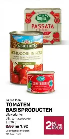 Ekoplaza La Bio Idea TOMATEN BASISPRODUCTEN aanbieding
