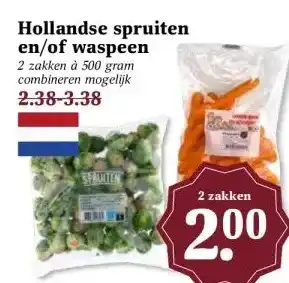 Boon`s Markt Hollandse spruiten en/of waspeen aanbieding