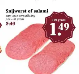 Boon`s Markt Snijworst of salami aanbieding