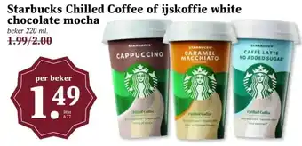 Boon`s Markt Starbucks Chilled Coffee of ijskoffie white chocolate mocha aanbieding