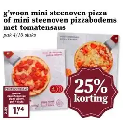 Boon`s Markt g'woon mini steenoven pizza of mini steenoven pizzabodems met tomatensaus aanbieding