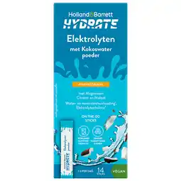 Holland & Barrett Holland & Barrett Hydrate Elektrolyten met Kokoswaterpoeder Ananassmaak - 14 sticks aanbieding