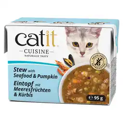Zooplus 24x95g Catit Cuisine stoofpot zeevruchten met pompoen nat kattenvoer aanbieding