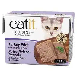 Zooplus 24x95g Catit Cuisine Paté Kalkoen met Kip & Ham natvoer voor katten aanbieding
