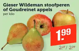 Coop Gieser Wildeman stoofperen of Goudreinet appels aanbieding