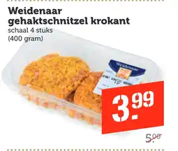 Coop Weidenaar gehaktschnitzel krokant aanbieding