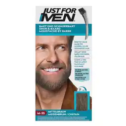 Kruidvat Just For Men Snor & Baard M-35 Middenbruin Haarkleuring aanbieding