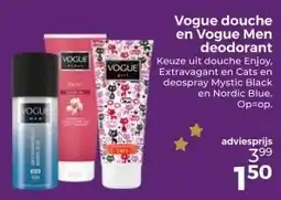 Trekpleister Vogue douche en Vogue Men deodorant aanbieding