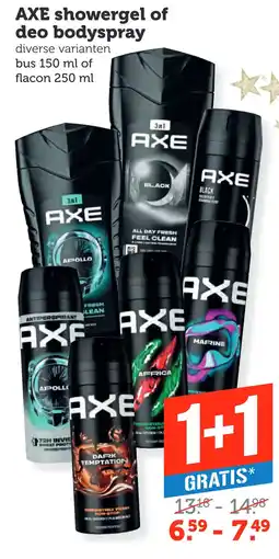 Coop AXE showergel of deo bodyspray aanbieding