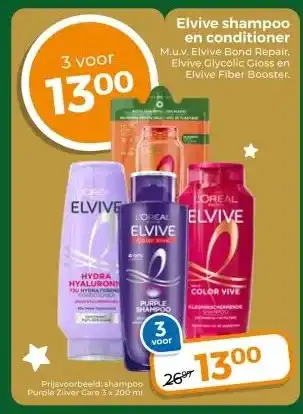 Trekpleister Elvive shampoo en conditioner aanbieding