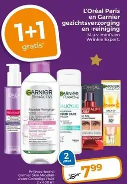 Trekpleister L'Oréal Paris en Garnier gezichtsverzorging en -reiniging aanbieding