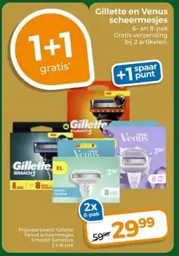 Trekpleister Gillette en Venus scheermesjes aanbieding
