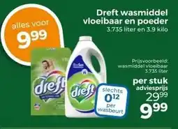Trekpleister Dreft wasmiddel vloeibaar en poeder aanbieding