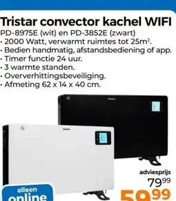 Trekpleister Tristar convector kachel WIFI aanbieding