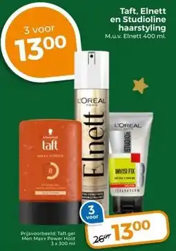 Trekpleister Taft, Elnett en Studioline haarstyling aanbieding