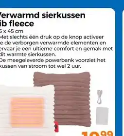 Trekpleister Verwarmd sierkussen rib fleece aanbieding