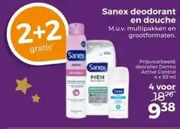 Trekpleister Sanex deodorant en douche aanbieding