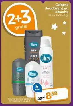 Trekpleister Odorex deodorant en douche aanbieding