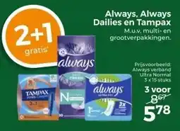 Trekpleister Always, Always Dailies en Tampax aanbieding