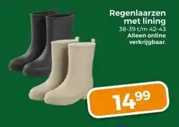 Trekpleister Regenlaarzen met lining aanbieding