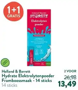 Holland & Barrett Hydrate Elektrolytenpoeder Framboossmaak - 14 sticks aanbieding